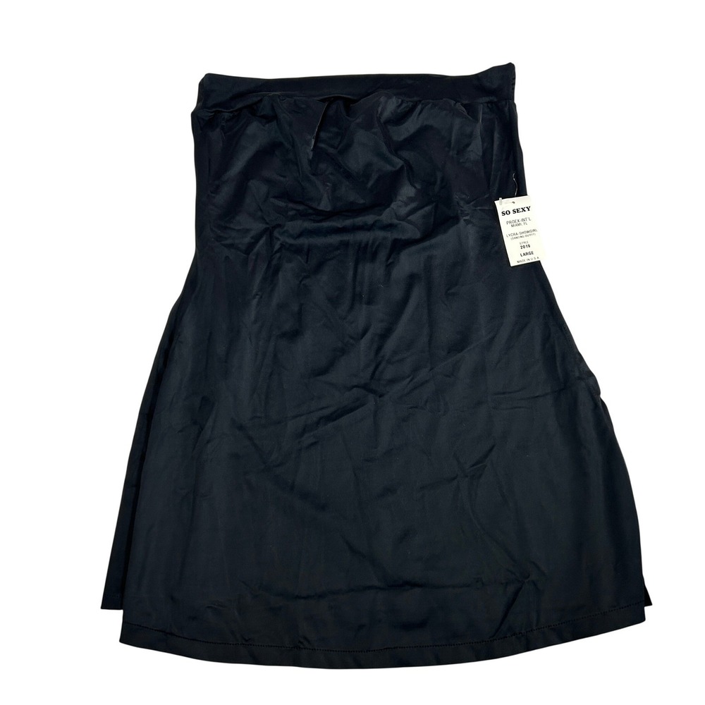 So Sexy VTG Y2K Lycra Showgirl Dancing Outfit Skirt Black Large Made USA NWT